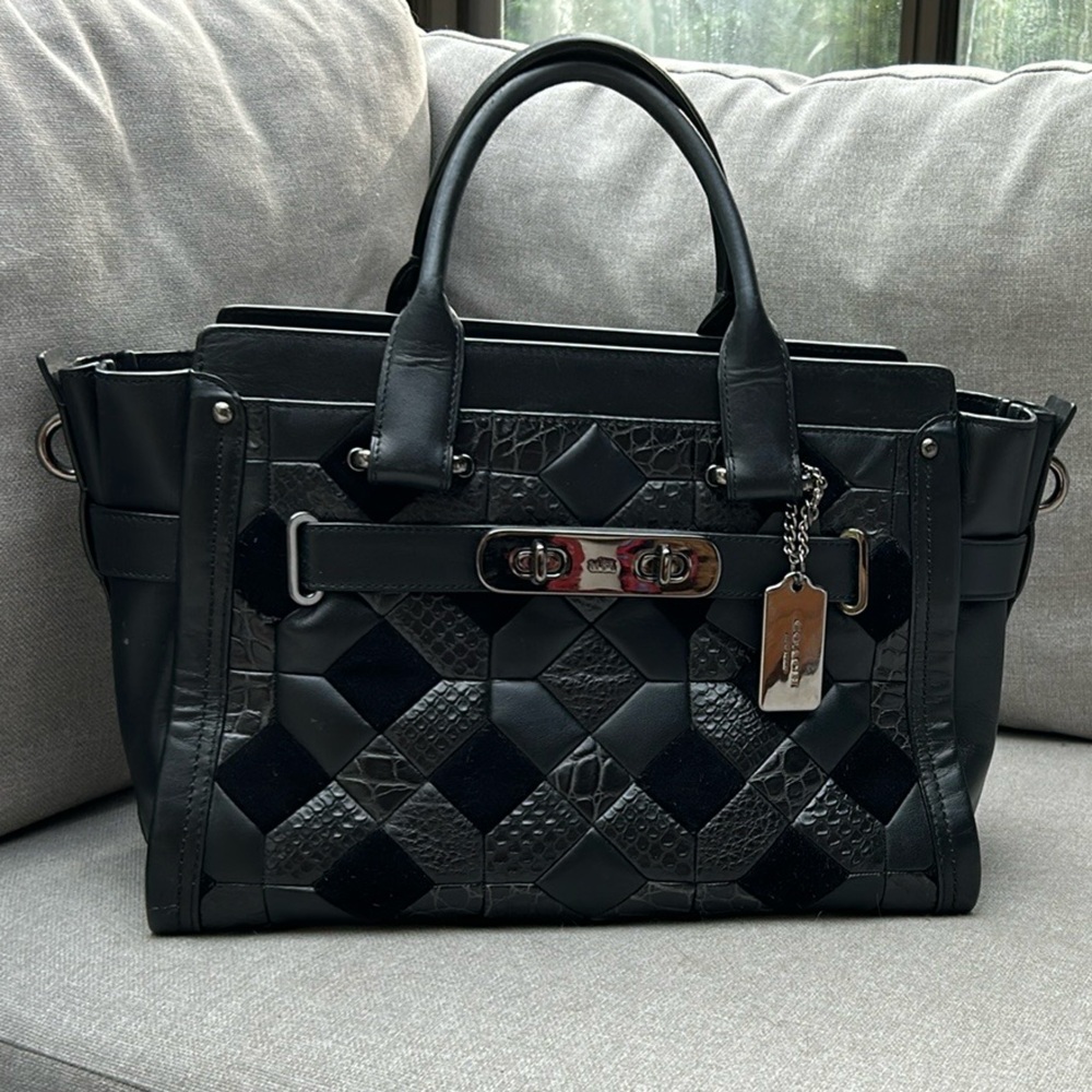 Coach Black Patchwork Leather bag - Like new! NO scratches